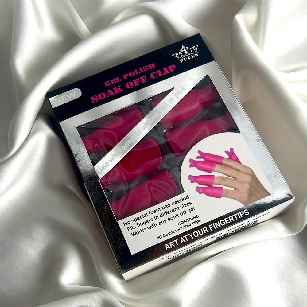 New Pink Gel Polish Soak Off‎ Clips 10 Count Reusable Clips